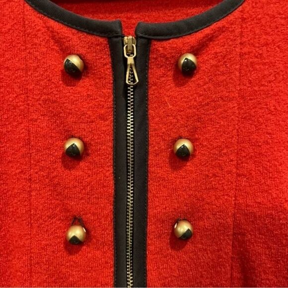 Leifsdottir Anthropologie colonel cardigan Red 100% wool sweater jacket small - Picture 7 of 12